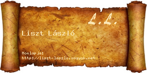 Liszt László névjegykártya