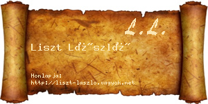 Liszt László névjegykártya